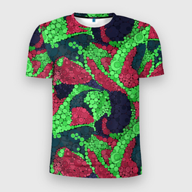 Мужская футболка 3D спортивная с принтом Абстрактный пуантилизм  в Санкт-Петербурге, 100% полиэстер с улучшенными характеристиками | приталенный силуэт, круглая горловина, широкие плечи, сужается к линии бедра | Тематика изображения на принте: абстрактный | в горошек | детский | для детей | зеленый | красный | модный | пуантилизм | разноцветный | современный