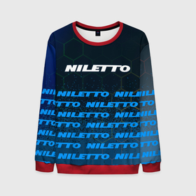 Мужской свитшот 3D с принтом Нилетто - Спрей (Паттерн) в Белгороде, 100% полиэстер с мягким внутренним слоем | круглый вырез горловины, мягкая резинка на манжетах и поясе, свободная посадка по фигуре | hip | hop | logo | music | nileto | niletto | rap | знак | краска | лого | логотип | логотипы | любимка | музыка | музыкант | нилето | нилетто | паттерн | рэп | символ | символы | спрей | хип | хоп