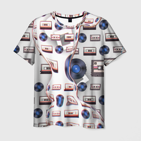 Мужская футболка 3D с принтом дискотека 80 в Тюмени, 100% полиэфир | прямой крой, круглый вырез горловины, длина до линии бедер | 2000 | 80 | 90 | винил | группа | дискотека | кассета | кино | концерт | магнитофон | мама | музыка | папа | пластинка | проигрыватель | стадион