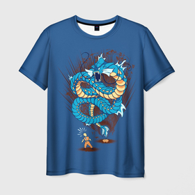 Мужская футболка 3D с принтом Gyarados в Тюмени, 100% полиэфир | прямой крой, круглый вырез горловины, длина до линии бедер | anime | dragon ball | pokemon | poket monster | poketmon | аниме | анимэ | гирадос | драконий жемчуг | карманные монстры | покемон