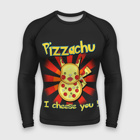 Мужской рашгард 3D с принтом Пиццачу в Петрозаводске,  |  | anime | pikachu | pizza | pokemon | poket monster | poketmon | аниме | анимэ | карманные монстры | пикачу | пицца | покемон