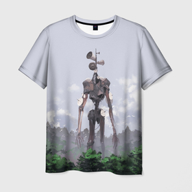 Мужская футболка 3D с принтом СИРЕНОГОЛОВЫЙ  ЛЕС , 100% полиэфир | прямой крой, круглый вырез горловины, длина до линии бедер | siren head | гуманоид | игра | лес | монстр | сиреноголовый | существо | хоррор