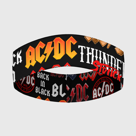 Повязка на голову 3D с принтом AC DC LOGOBOMBING в Курске,  |  | ac dc | angus young. | back in black | brian johnson | hells bells | highway to hell | rock | thunderstruck | tnt | ангус янг | брайан джонсон | группа | музыка | рок | эйси диси