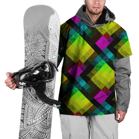 Накидка на куртку 3D с принтом Абстрактный разноцветный узор  в Новосибирске, 100% полиэстер |  | абстрактный | геометрический | желтый | зеленый | молодежный | мраморный | разноцветный | современный | черный