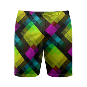 Мужские шорты спортивные с принтом Абстрактный разноцветный узор  ,  |  | абстрактный | геометрический | желтый | зеленый | молодежный | мраморный | разноцветный | современный | черный
