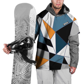 Накидка на куртку 3D с принтом Геометрический  узор  в Белгороде, 100% полиэстер |  | Тематика изображения на принте: абстрактный | желтый | молодежный | простой | синий | современный | треугольники