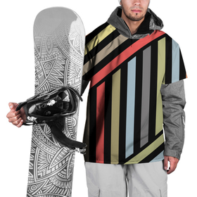 Накидка на куртку 3D с принтом Абстрактный полосатый  узор  , 100% полиэстер |  | абстрактный | геометрический | желтый | молодежный | оливковый | разноцветный | ретро | современный | черный