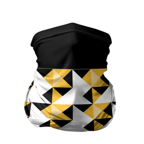 Бандана-труба 3D с принтом Черно-желтый геометрический  в Курске, 100% полиэстер, ткань с особыми свойствами — Activecool | плотность 150‒180 г/м2; хорошо тянется, но сохраняет форму | абстрактный | геометрический | желтый | молодежный | мужской | разноцветный | современный | черный