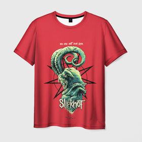 Мужская футболка 3D с принтом SLIPKNOT | СЛИПКНОТ (+спина) (Z) в Новосибирске, 100% полиэфир | прямой крой, круглый вырез горловины, длина до линии бедер | rock | slipknot | петля | рок | скользящий узел | слипкнот | тяжелый рок | удавка