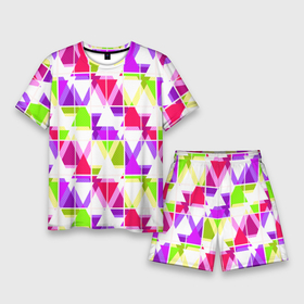 Мужской костюм с шортами 3D с принтом Абстрактный яркий узор в Белгороде,  |  | абстрактный | геометрические фигуры | детский | зеленый | клетчатый узор | летний | популярный | розовый | сиреневый | современный | треугольники