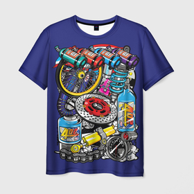 Мужская футболка 3D с принтом Gas Garage , 100% полиэфир | прямой крой, круглый вырез горловины, длина до линии бедер | full gas | garage | nitrous oxide | nos | гараж | закись азота | полный газ