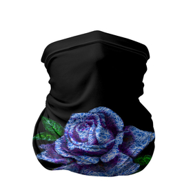 Бандана-труба 3D с принтом Сапфировая роза в Петрозаводске, 100% полиэстер, ткань с особыми свойствами — Activecool | плотность 150‒180 г/м2; хорошо тянется, но сохраняет форму | rose | лазурная | роза | сапфир | сапфировая | сапфировый | цветок | цветочек | цветочки | цветы