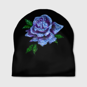 Шапка 3D с принтом Сапфировая роза в Кировске, 100% полиэстер | универсальный размер, печать по всей поверхности изделия | rose | лазурная | роза | сапфир | сапфировая | сапфировый | цветок | цветочек | цветочки | цветы