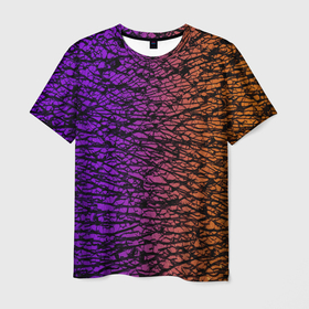 Мужская футболка 3D с принтом Градиентный разлом 3D | 3Д в Курске, 100% полиэфир | прямой крой, круглый вырез горловины, длина до линии бедер | 3d | 3д | градиент | желтый | камни | неон | плиты | разкол | разлом | разрыв | раскол | розовый | стекло | текстура | трещины | феолетовый | фиолетовый