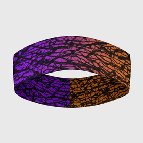 Повязка на голову 3D с принтом Градиентный разлом 3D | 3Д в Петрозаводске,  |  | 3d | 3д | градиент | желтый | камни | неон | плиты | разкол | разлом | разрыв | раскол | розовый | стекло | текстура | трещины | феолетовый | фиолетовый