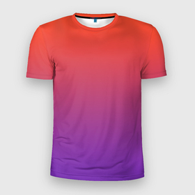 Мужская футболка 3D спортивная с принтом Оранжевый и Фиолетовый в Курске, 100% полиэстер с улучшенными характеристиками | приталенный силуэт, круглая горловина, широкие плечи, сужается к линии бедра | градиент | красный | оранжевый | перелив | переход | рассвет | синий | фиолетовый | цвета