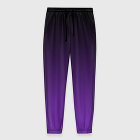 Мужские брюки 3D с принтом Ночной градиент | Фиолетовый в Новосибирске, 100% полиэстер | манжеты по низу, эластичный пояс регулируется шнурком, по бокам два кармана без застежек, внутренняя часть кармана из мелкой сетки | градиент | ночной | ночь | перелив | переход | сумерки | темный | феолетовый | фиолетовый | цвета | черный