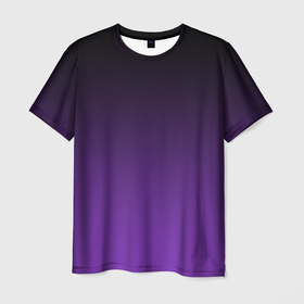 Мужская футболка 3D с принтом Ночной градиент | Фиолетовый в Санкт-Петербурге, 100% полиэфир | прямой крой, круглый вырез горловины, длина до линии бедер | градиент | ночной | ночь | перелив | переход | сумерки | темный | феолетовый | фиолетовый | цвета | черный