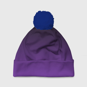 Шапка 3D c помпоном с принтом Ночной градиент | Фиолетовый в Петрозаводске, 100% полиэстер | универсальный размер, печать по всей поверхности изделия | градиент | ночной | ночь | перелив | переход | сумерки | темный | феолетовый | фиолетовый | цвета | черный