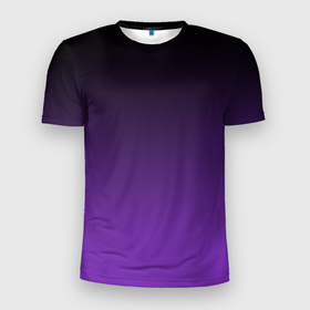 Мужская футболка 3D спортивная с принтом Ночной градиент | Фиолетовый в Белгороде, 100% полиэстер с улучшенными характеристиками | приталенный силуэт, круглая горловина, широкие плечи, сужается к линии бедра | градиент | ночной | ночь | перелив | переход | сумерки | темный | феолетовый | фиолетовый | цвета | черный