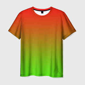 Мужская футболка 3D с принтом Градиент Яблоко в Кировске, 100% полиэфир | прямой крой, круглый вырез горловины, длина до линии бедер | Тематика изображения на принте: градиент | желтый | зеленый | красный | перелив | переход | фрукты | цвета | яблоко