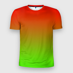 Мужская футболка 3D спортивная с принтом Градиент Яблоко в Петрозаводске, 100% полиэстер с улучшенными характеристиками | приталенный силуэт, круглая горловина, широкие плечи, сужается к линии бедра | градиент | желтый | зеленый | красный | перелив | переход | фрукты | цвета | яблоко