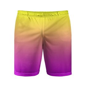 Мужские шорты спортивные с принтом Яркий рассвет в Курске,  |  | градиент | желтый | перелив | переход | рассвет | розовый | сереневый | сиреневый | солнце | феолетовый | фиолетовый | цвета | яркий