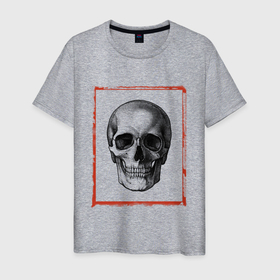 Мужская футболка хлопок с принтом Костян в Белгороде, 100% хлопок | прямой крой, круглый вырез горловины, длина до линии бедер, слегка спущенное плечо. | frame | skeleton | skull | рамка | скелет