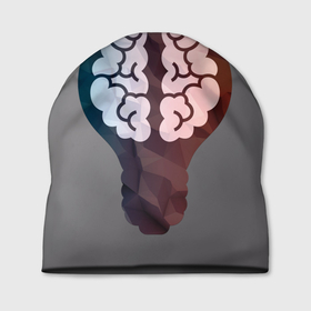 Шапка 3D с принтом Прокачай мозги в Белгороде, 100% полиэстер | универсальный размер, печать по всей поверхности изделия | brain | idea | intelligence | light bulb | идея | интеллект | лампочка | мозг