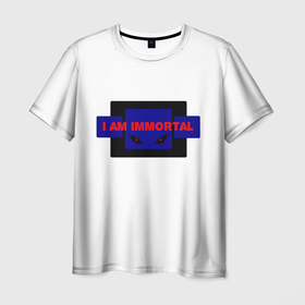 Мужская футболка 3D с принтом Я бессмертный  , 100% полиэфир | прямой крой, круглый вырез горловины, длина до линии бедер | funny | immortal | куб | фраза
