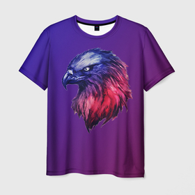 Мужская футболка 3D с принтом Вольная птица в Санкт-Петербурге, 100% полиэфир | прямой крой, круглый вырез горловины, длина до линии бедер | eagle | falcon | hawk | орел | сокол | ястреб