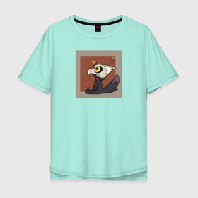 Мужская футболка хлопок Oversize с принтом совиный дом:кинг в Кировске, 100% хлопок | свободный крой, круглый ворот, “спинка” длиннее передней части | бабочка | квадрат | кинг | монстр | череп