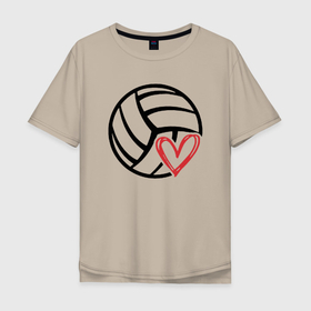 Мужская футболка хлопок Oversize с принтом Love Volleyball в Екатеринбурге, 100% хлопок | свободный крой, круглый ворот, “спинка” длиннее передней части | ball | beach | game | love | sport | volley | volleyball | волейбол | волейболист | волейболистка | гол | игра | игрок | любовь | мяч | площадка | пляж | пляжный | победа | сердце | сетка | спорт | тренер | чемпион