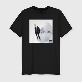 Мужская футболка хлопок Slim с принтом Платина - Sosa Muzik в Екатеринбурге, 92% хлопок, 8% лайкра | приталенный силуэт, круглый вырез ворота, длина до линии бедра, короткий рукав | platina | trap | русский рэп | соса мьюзик | трэп