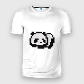 Мужская футболка 3D спортивная с принтом Панда , 100% полиэстер с улучшенными характеристиками | приталенный силуэт, круглая горловина, широкие плечи, сужается к линии бедра | art | pixel | pixelart | милаха | милая панда | панда | панда пиксель арт | пиксели | пиксель | пиксельарт | спящая панда