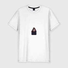 Мужская футболка хлопок Slim с принтом Смешная какашка в Петрозаводске, 92% хлопок, 8% лайкра | приталенный силуэт, круглый вырез ворота, длина до линии бедра, короткий рукав | art | pixel | pixelart | милаха | пиксели | пиксель | пиксельарт