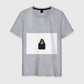 Мужская футболка хлопок с принтом Смешная какашка в Петрозаводске, 100% хлопок | прямой крой, круглый вырез горловины, длина до линии бедер, слегка спущенное плечо. | art | pixel | pixelart | милаха | пиксели | пиксель | пиксельарт