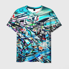 Мужская футболка 3D с принтом Граффити в Екатеринбурге, 100% полиэфир | прямой крой, круглый вырез горловины, длина до линии бедер | graffiti | буквы | граффити | уличный стиль | шрифты | яркие оттенки