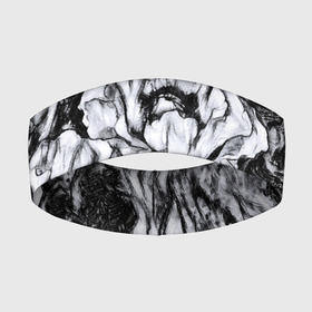 Повязка на голову 3D с принтом Черно белый узор. Маки. в Санкт-Петербурге,  |  | абстрактные цветы | маки | модный | рисунок | современный | цветочный фон | цветы | черно белый
