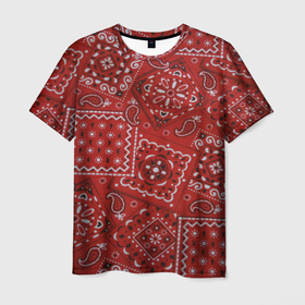 Мужская футболка 3D с принтом БЛАДС | BLOODS в Курске, 100% полиэфир | прямой крой, круглый вырез горловины, длина до линии бедер | bloods gang. | crips | банда бладс | крипс | кружево