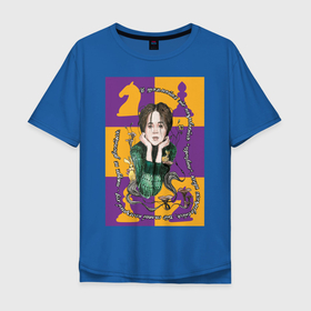 Мужская футболка хлопок Oversize с принтом Цугцванг , 100% хлопок | свободный крой, круглый ворот, “спинка” длиннее передней части | девушка | дуатон | зайцы | иллюстрация | цитата | цугцванг | шахматы