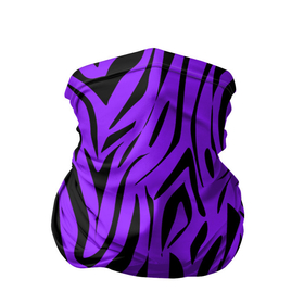 Бандана-труба 3D с принтом Абстрактный узор зебра  в Новосибирске, 100% полиэстер, ткань с особыми свойствами — Activecool | плотность 150‒180 г/м2; хорошо тянется, но сохраняет форму | Тематика изображения на принте: абстрактный | женский | зебра | креативный | модный | полосы | популярный | современный | черный и фиолетовый