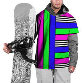 Накидка на куртку 3D с принтом Полосатый яркий летний узор  в Новосибирске, 100% полиэстер |  | Тематика изображения на принте: ассиметричный | детский | зеленый | малиновый | модный | молодежный | синий | современный | универсальный | яркий узор