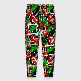 Мужские брюки 3D с принтом Абстрактный узор спелая вишня в Санкт-Петербурге, 100% полиэстер | манжеты по низу, эластичный пояс регулируется шнурком, по бокам два кармана без застежек, внутренняя часть кармана из мелкой сетки | вишня | детский | зеленый | красная вишня | красный | летний узор | лето | ягодный принт | ягоды