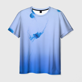 Мужская футболка 3D с принтом МЕДУЗЫ | ГРАДИЕНТ , 100% полиэфир | прямой крой, круглый вырез горловины, длина до линии бедер | Тематика изображения на принте: gradient | абстракция | амбре | вода | голубая | голубое | градиент | градиент и ничего лишнего | градиенты | медуза | море | на каждый день | океан | синее | синий | синяя | текстура