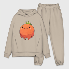 Мужской костюм хлопок OVERSIZE с принтом Большой томат в Белгороде,  |  | Тематика изображения на принте: арт | мило | милота | овощ | овощи | помидор | рисунок | свежие овощи | свежий овощ | свежий продукт | томат