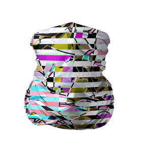 Бандана-труба 3D с принтом Полосатый абстрактный узор  в Тюмени, 100% полиэстер, ткань с особыми свойствами — Activecool | плотность 150‒180 г/м2; хорошо тянется, но сохраняет форму | горизонтальные полосы | летний дизайн | модный | молодежный | мужской | полосы | разноцветные полосы