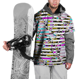 Накидка на куртку 3D с принтом Полосатый абстрактный узор  в Кировске, 100% полиэстер |  | Тематика изображения на принте: горизонтальные полосы | летний дизайн | модный | молодежный | мужской | полосы | разноцветные полосы