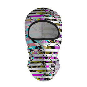 Балаклава 3D с принтом Полосатый абстрактный узор  в Новосибирске, 100% полиэстер, ткань с особыми свойствами — Activecool | плотность 150–180 г/м2; хорошо тянется, но при этом сохраняет форму. Закрывает шею, вокруг отверстия для глаз кайма. Единый размер | Тематика изображения на принте: горизонтальные полосы | летний дизайн | модный | молодежный | мужской | полосы | разноцветные полосы