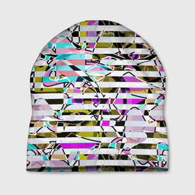 Шапка 3D с принтом Полосатый абстрактный узор  в Екатеринбурге, 100% полиэстер | универсальный размер, печать по всей поверхности изделия | горизонтальные полосы | летний дизайн | модный | молодежный | мужской | полосы | разноцветные полосы